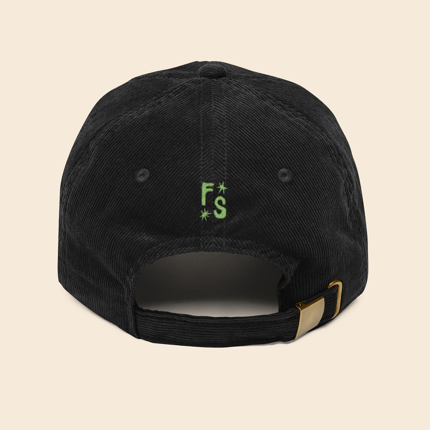 Clever Girl | Black Embroidered Corduroy Cap